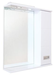 Шкаф-зеркало с подсветкой Onika Балтика 206704 правый 67см белый