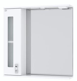 Шкаф-зеркало с подсветкой Onika Кристалл 206705 левый 67см белый