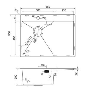 Мойка кухонная Reflexion Maggiore 65-GD RX2365GD брашированное золото