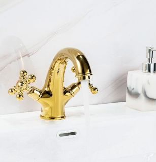 Смеситель для раковины Gappo G1089-6 золото