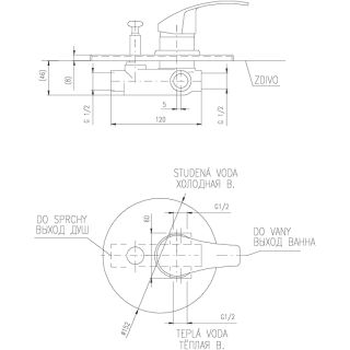 Смеситель для душа Rav Slezak Mississippi MS086 хром