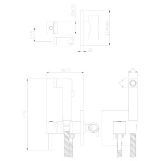 Гигиенический душ со смесителем Rossinka X25-53 Хром