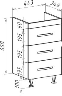 Тумба под раковину Bellezza Рокко 50см белый 00000010060