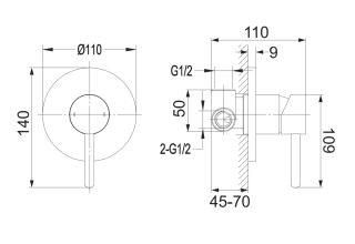 Встраиваемый смеситель для душа Omnires Y золото Y1245GL