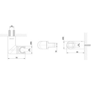 Держатель для душа Bravat чёрный P7185BW-ENG