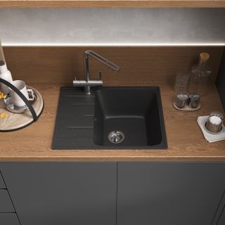 Мойка кухонная Reflexion Plato 57-CL RX1457СL уголь