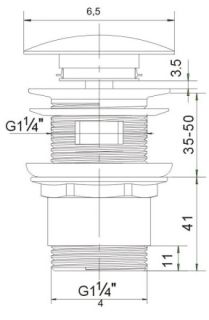 Донный клапан Orange X1-004br универсальный