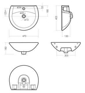 Раковина пьедестальная Sanita Аттика 48см белый
