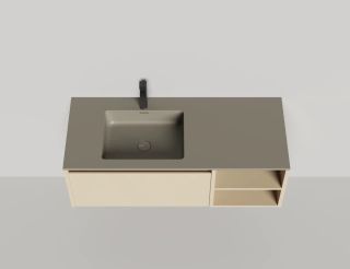 Подвесная тумба Salini Domino 27D112INA 120см эмаль с открытой полкой под встраиваемую раковину