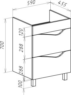 Тумба под раковину Bellezza Эйфория 60см фиолетовый 00000010070