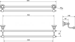 Полотенцедержатель Sapho Diamond хром 1317-11