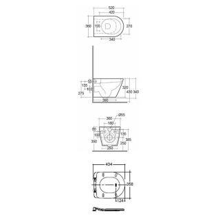 Подвесной унитаз Kludi Resa R 23WCW0239 безободковый чёрный матовый