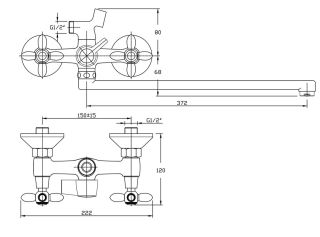 Смеситель для ванны/душа Agger Retro A1921100 с душевым набором