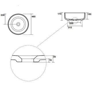 Раковина Kerasan Ciotola 430201 Белая 46 см