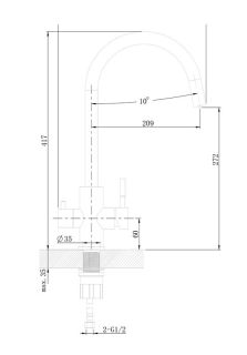 Смеситель для кухни Agger Zest A0700700 с каналом питьевой воды