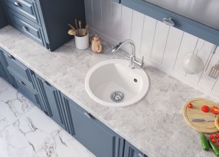 Мойка кухонная Polygran ATOL-460  белый хлопок 678910