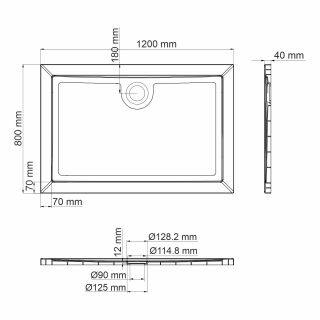 Душевой поддон Wasserkraft Salm 120x80см белый 27T06