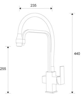 Смеситель для кухни ZORG Sanitary ZR 341-6 YF BLACK