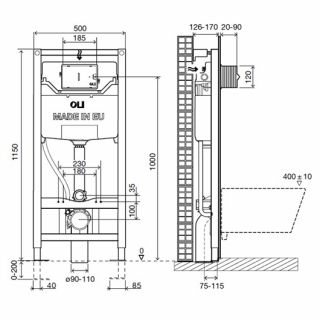 Инсталляция OLI 120 ECO Sanitarblock pneumatic