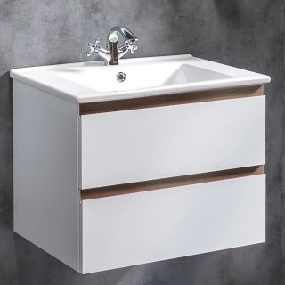 Тумба под раковину Armadi Art Capolda 65см белый + ручка дерево 849-065-WW