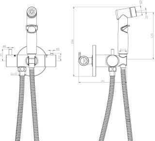Гигиенический душ Rossinka с термостатическим смесителем хром X X25-58