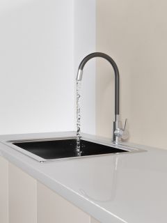 Смеситель для кухни с гибким изливом Knotlor SS-02, сатин