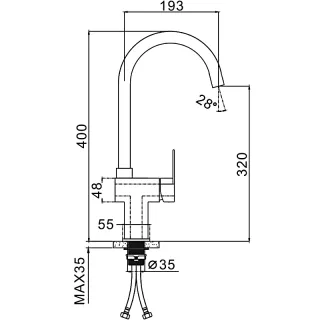 Смеситель для кухни Frap F40805 сатин