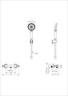 Смеситель для душа Wonzon & Woghand INN 5 WW-B2063-A-MB с термостатом чёрный матовый