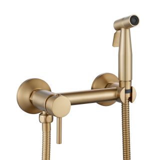 Гигиенический душ со смесителем Shevanik S107G золотой сатин