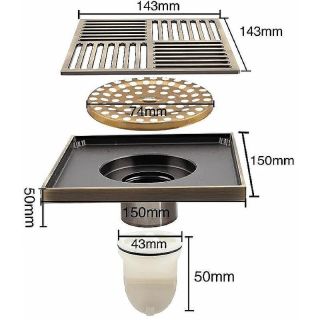 Душевой трап Gappo G81501-4 бронза