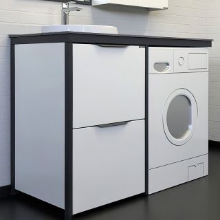 Тумба COMFORTY Лозанна 120 00-00014813, с графитовой столешницей с раковиной Art Inside