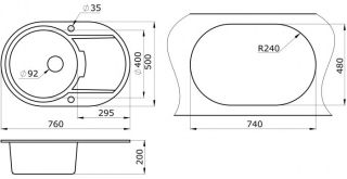 Мойка кухонная Paulmark Fittich PM317650-BE бежевый
