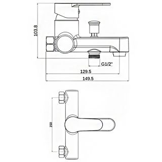 Смеситель для ванны OneLife P07-100cr Хром
