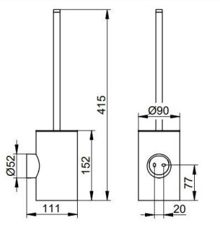 Ёршик для унитаза подвесной Keuco Reva 12864019000 хром