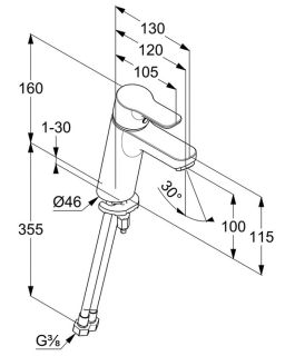 Смеситель для раковины Kludi Pure&Easy XL хром 372920565
