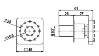 Душевая форсунка Paini 50CR721Q хром