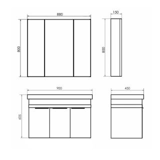 Тумба с раковиной Comforty Соло 00-00010979 90 см Дуб темно-коричневый