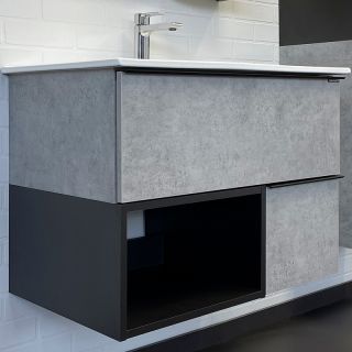 Тумба с раковиной Comforty Франкфурт 00-00011080 75 см Бетон светлый