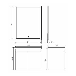 Тумба с раковиной Comforty Осло 00-00011149 60 см Дуб темно-коричневый