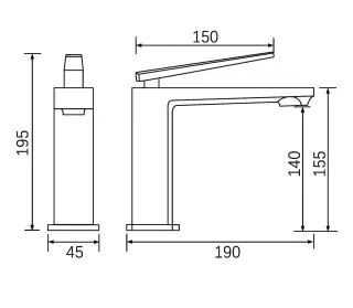 Смеситель для раковины Milleau ELEGANT ML6736223LS-MB черный