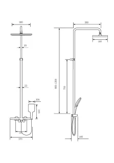 Душевая стойка Milleau TIRA MLHA223PDD-CR хром глянец