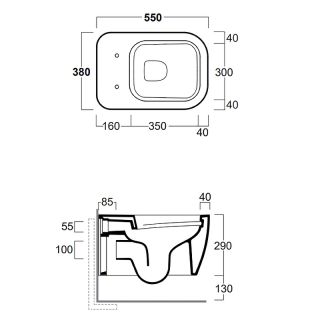 Унитаз Simas Henges HE18neromatt подвесной Черный матовый без сиденья