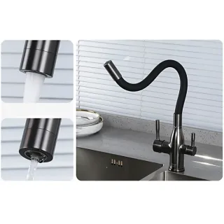 Смеситель для кухни Frap F4396-15 оружейная сталь