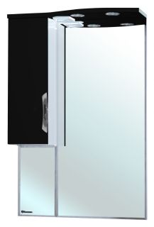 Зеркало-шкаф с подсветкой Bellezza Лагуна 65см левый чёрный 00000001100