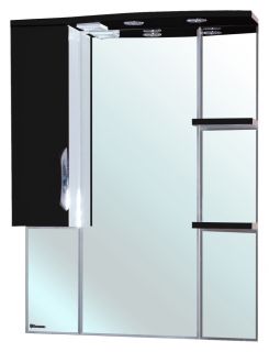 Зеркало-шкаф с подсветкой Bellezza Лагуна 85см левый чёрный 00000001124