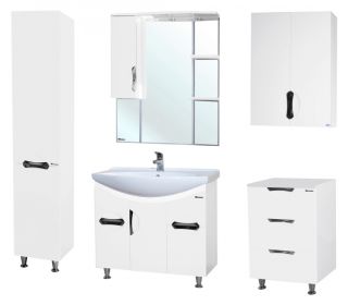 Зеркало-шкаф с подсветкой Bellezza Лагуна 85см левый белый 00000001116