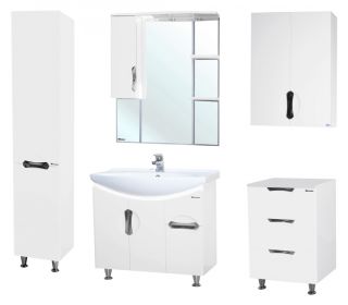 Зеркало-шкаф с подсветкой Bellezza Лагуна 75см левый белый 00000001104