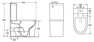 Унитаз CeramaLux 2179XMH с бачком и сиденьем Микролифт