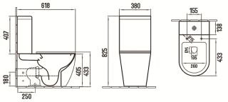 Унитаз CeramaLux 2166XMC с бачком и сиденьем Микролифт