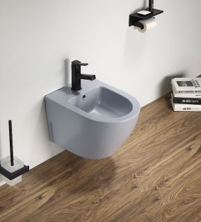 Биде CeramaLux В2342BDMHL подвесное Голубое